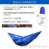 Yes4All Single Lightweight Camping Hammock with Carry Bag (Black)   566637601